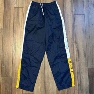 Y2K Nike Baggy Track‎ Pants Men's Size Medium Navy Yellow 2000s